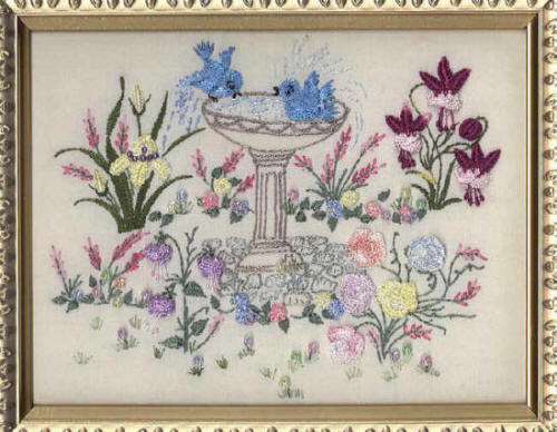 New Brazilian Embroidery Pattern Bird Bath JDR 6023